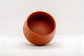 Japanese Teacup - Engraved Tokoname-yaki Yunomi - 125ml - tilted view showing the interior and foot