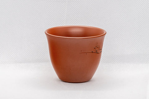 Japanese Teacup - Floral Tokoname-yaki Yunomi - side view from another angle