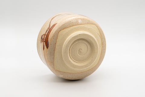 Japanese Matcha Bowl - Shino Glazed Hantsutsu-gata Chawan - 450ml