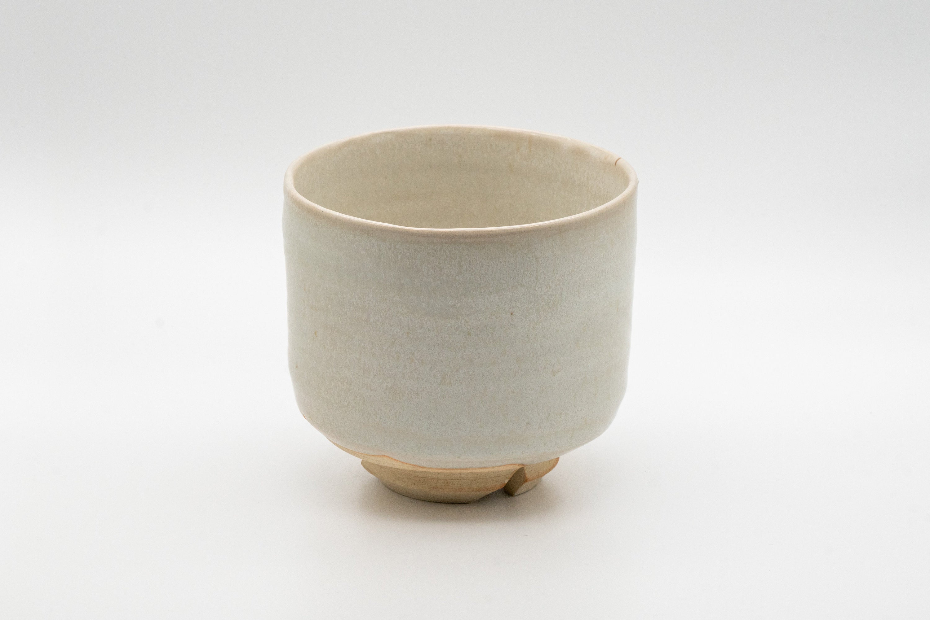 Japanese Matcha Bowl -  White Glazed Tsutsu-gata Hagi-yaki Winter Chawan - 400ml