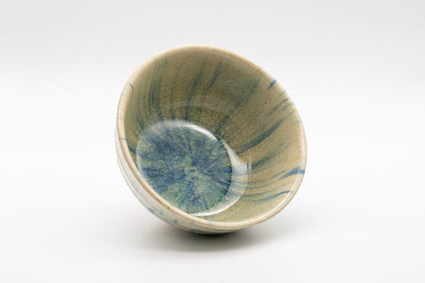 Japanese Matcha Bowl - Blue Striped Wan-nari Chawan - 275ml