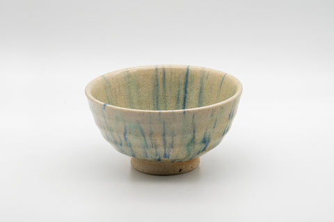 Japanese Matcha Bowl - Blue Striped Wan-nari Chawan - 275ml