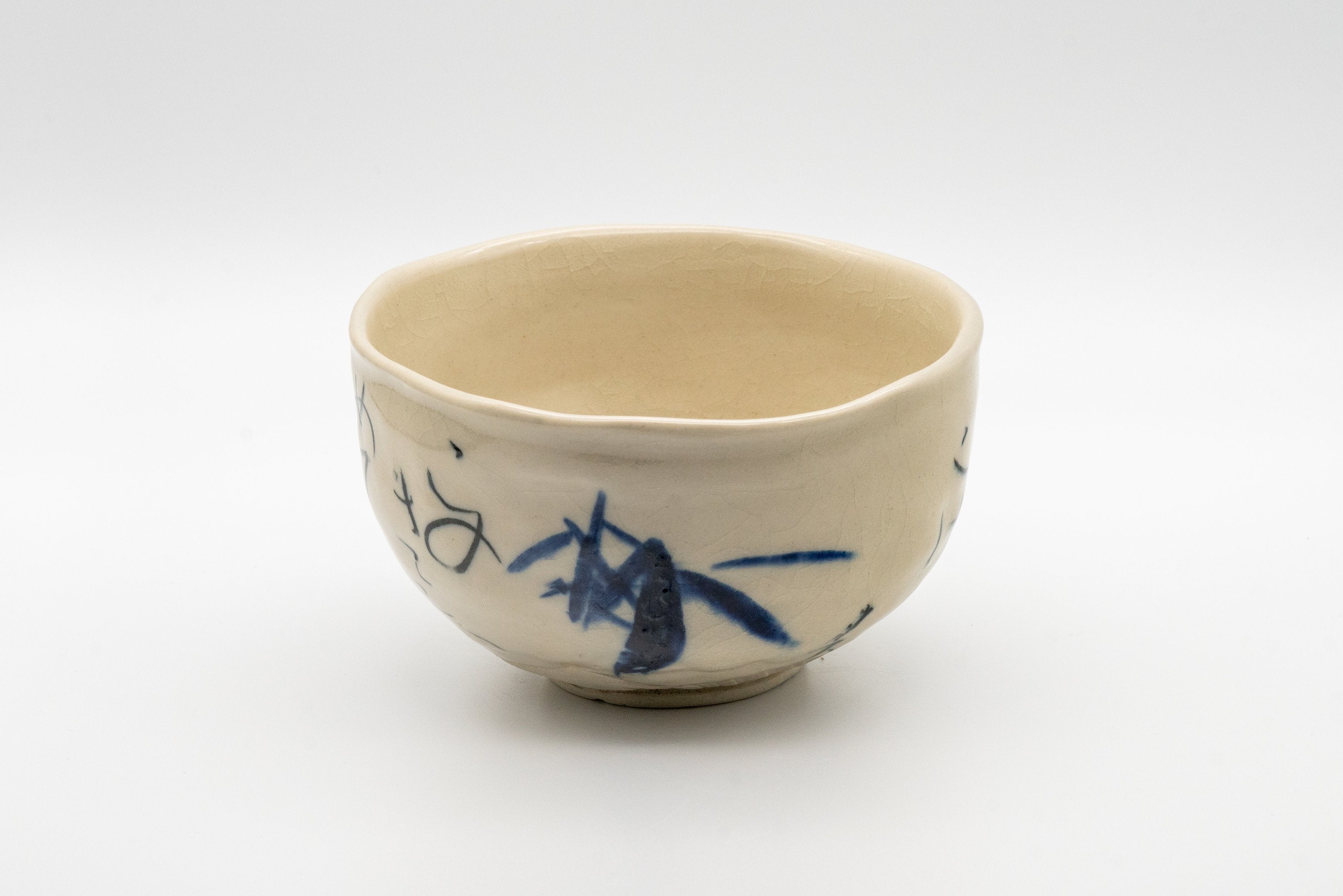 Japanese Matcha Bowl - Hiragana Calligraphy Wan-nari Chawan - 375ml
