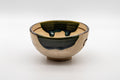 Japanese Matcha Bowl - 野田 東山 Wan-nari Oribe-yaki Chawan - 300ml - three-quarter view