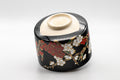 Tezumi — Japanese Matcha Bowl - Plum Blossoms Tsutsu-gata Chawan - 500ml — tipped to show the interior