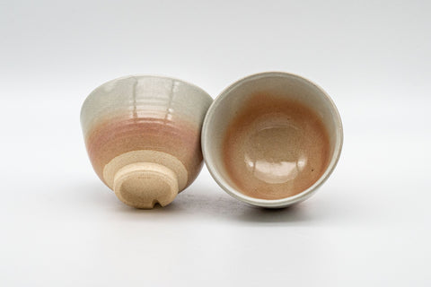 Japanese Teacups - Tsubaki Kiln (椿窯, 天鵬山) Pair of Hagi-yaki Senchawan - 95ml