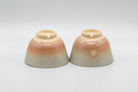 Japanese Teacups - Tsubaki Kiln (椿窯, 天鵬山) Pair of Hagi-yaki Senchawan - 95ml