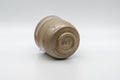 Japanese Teacup - Hare's Fur Stoneware Tsutsu-gata Yunomi - 185ml - the cup on its side showing the base