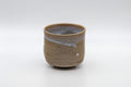 Japanese Teacup - Hare's Fur Stoneware Tsutsu-gata Yunomi - 185ml - front view showing the warm beige stoneware