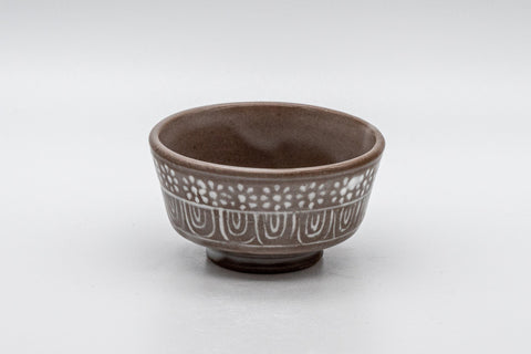 Japanese Teacup - Patterned Shallow Guinomi - 55ml - front view of the cup