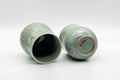 Japanese Teacups - Couple's Pair of Ishiyama Celadon Dojimari-gata Yunomi - 165ml - Tezumi