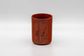 Japanese Teacup - 常滑焼 Tokoname-yaki yunomi - 125ml - front view showing the engraved bamboo on brick-red clay