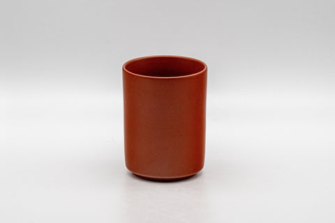 Japanese Teacup - 常滑焼 Tokoname-yaki yunomi - 125ml - rotated front view of the cylindrical cup