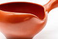 Tezumi — Japanese Yuzamashi - Red Shudei Tokoname-yaki Water Cooler - 220ml — tipped to show the interior