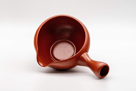 Tezumi — Japanese Yuzamashi - Red Shudei Tokoname-yaki Water Cooler - 220ml — top-down view of the interior