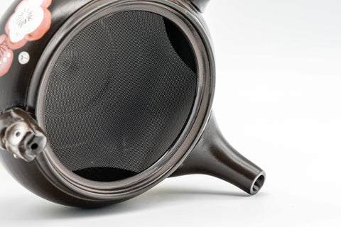 Japanese Kyusu - Black Kokudei Owl Sculpted Tokoname-yaki Teapot - 350ml - Tezumi