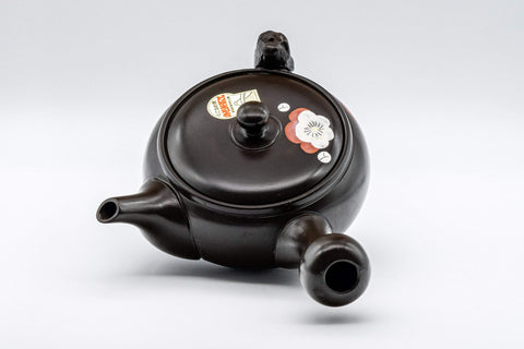 Japanese Kyusu - Black Kokudei Owl Sculpted Tokoname-yaki Teapot - 350ml - Tezumi
