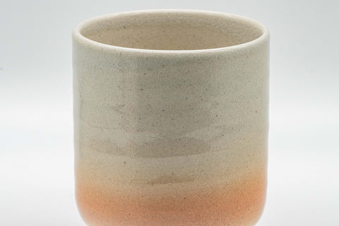 Tezumi — Japanese Teacups - Couple's Pair of Tsutsu-gata Hagi-yaki Meoto Yunomi — inverted showing the foot ring