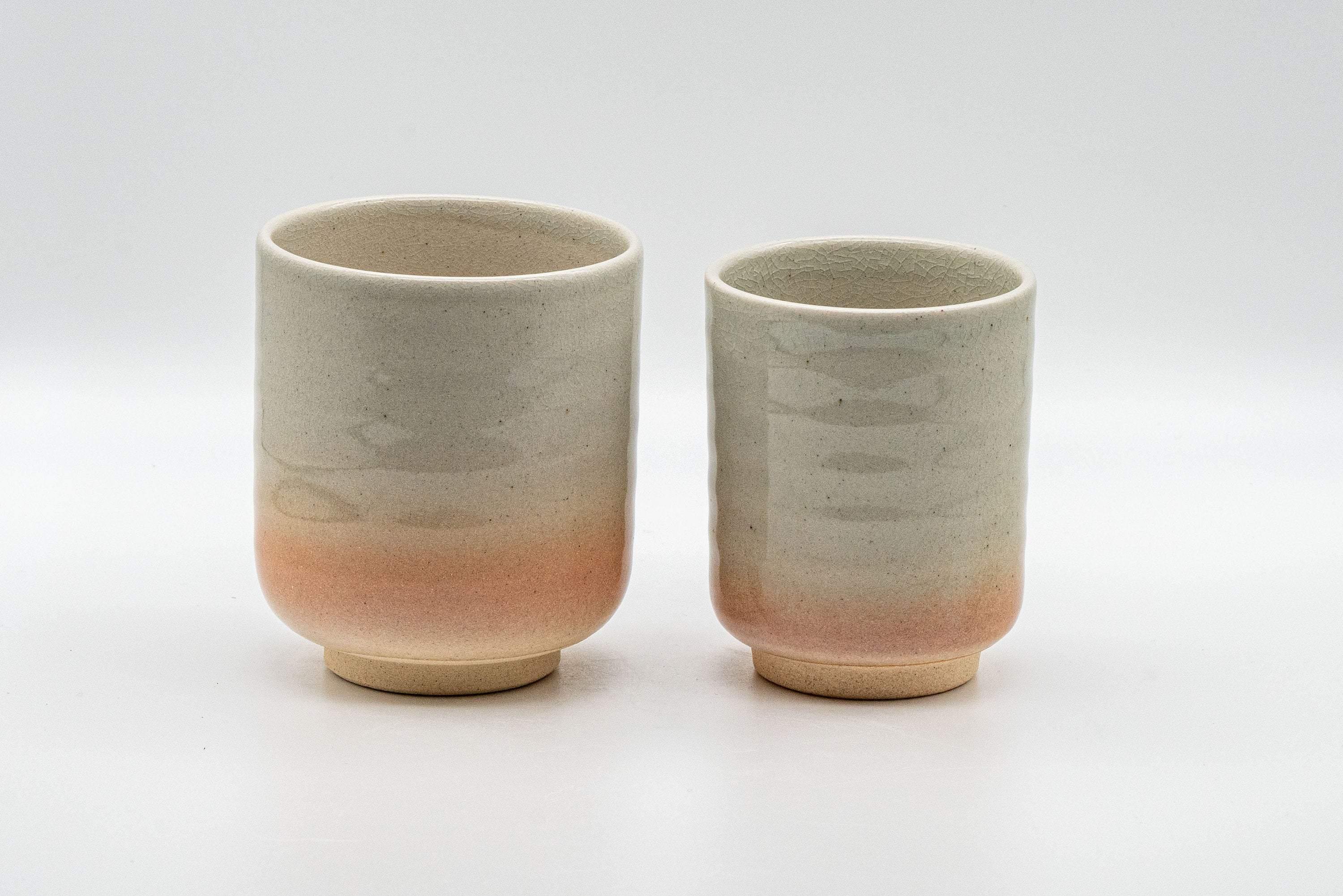 Japanese Teacups - Couple's Pair of Tsutsu-gata Hagi-yaki Meoto Yunomi - Tezumi