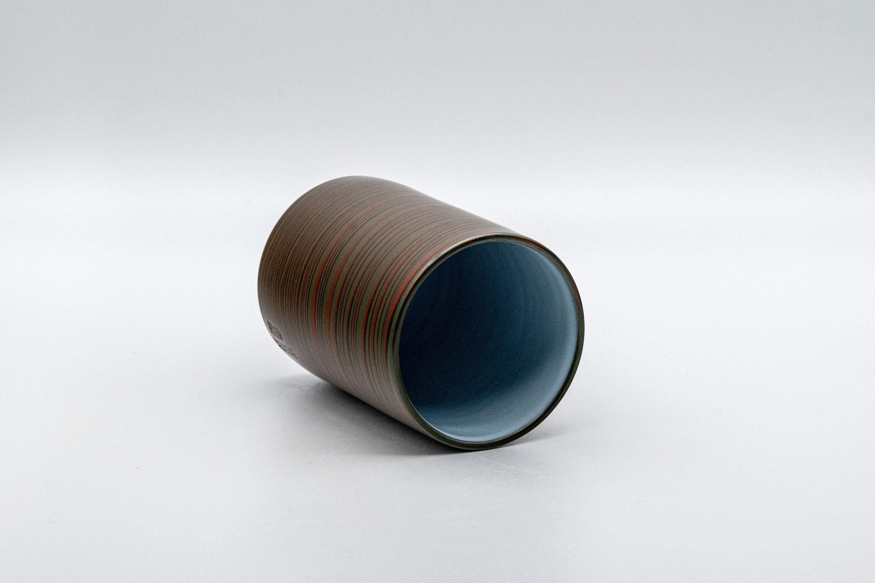 Tezumi Unzen Kiln Nerikomi Tokoname-yaki Tsutsu-gata Yunomi Teacup - Thumbnail 4