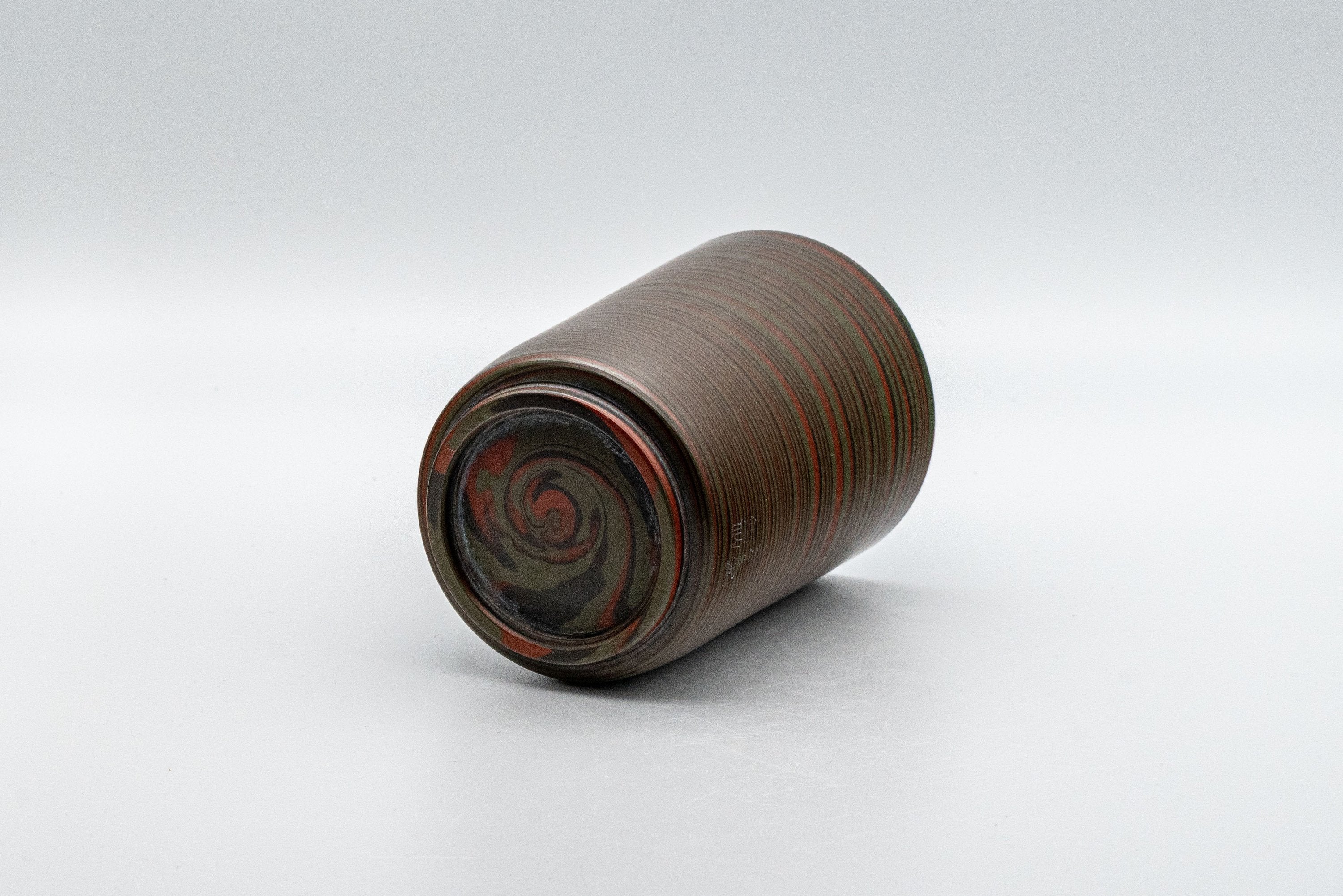 Tezumi Unzen Kiln Nerikomi Tokoname-yaki Tsutsu-gata Yunomi Teacup - Thumbnail 3