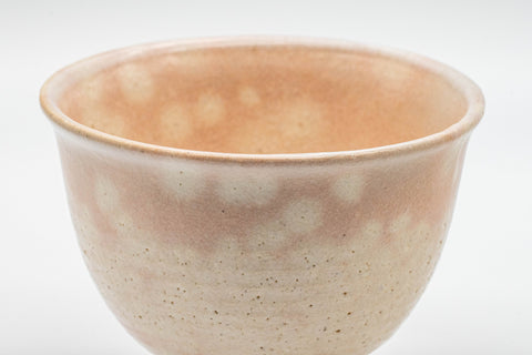 Japanese Teacups - Set of 3 Gohonte Hagi-yaki Yunomi - 140ml - overhead view showing the interior
