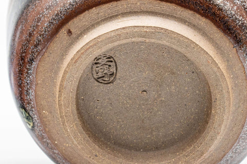 Japanese Teacups - Set of 3 Drip Glazed Yunomi - 120ml - underside view showing the unglazed foot and base