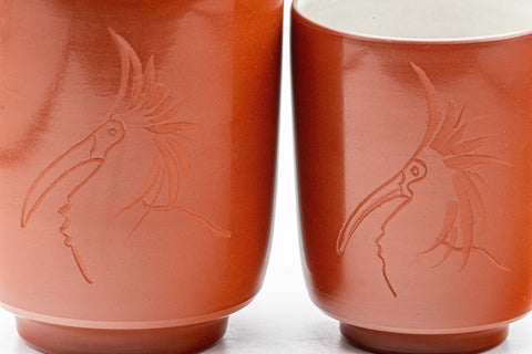 Japanese Teacups - Couple's Pair of Hantsutsu-gata Meoto Yunomi