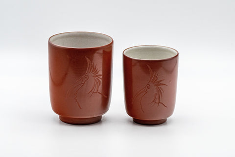 Japanese Teacups - Couple's Pair of Hantsutsu-gata Meoto Yunomi