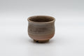 Japanese Teacup - Hagi-yaki Yunomi by Hagiden Kiln - 90ml - front view of the gohonte glaze with beige spots