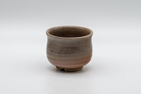 Japanese Teacup - Hagi-yaki Yunomi by Hagiden Kiln - 90ml - front view of the gohonte glaze with beige spots