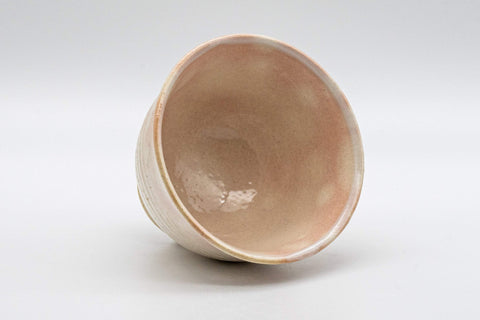 Japanese Teacup - Gohonte Hagi-yaki Yunomi by Tsubaki Kiln - 130ml - top-down view into the interior