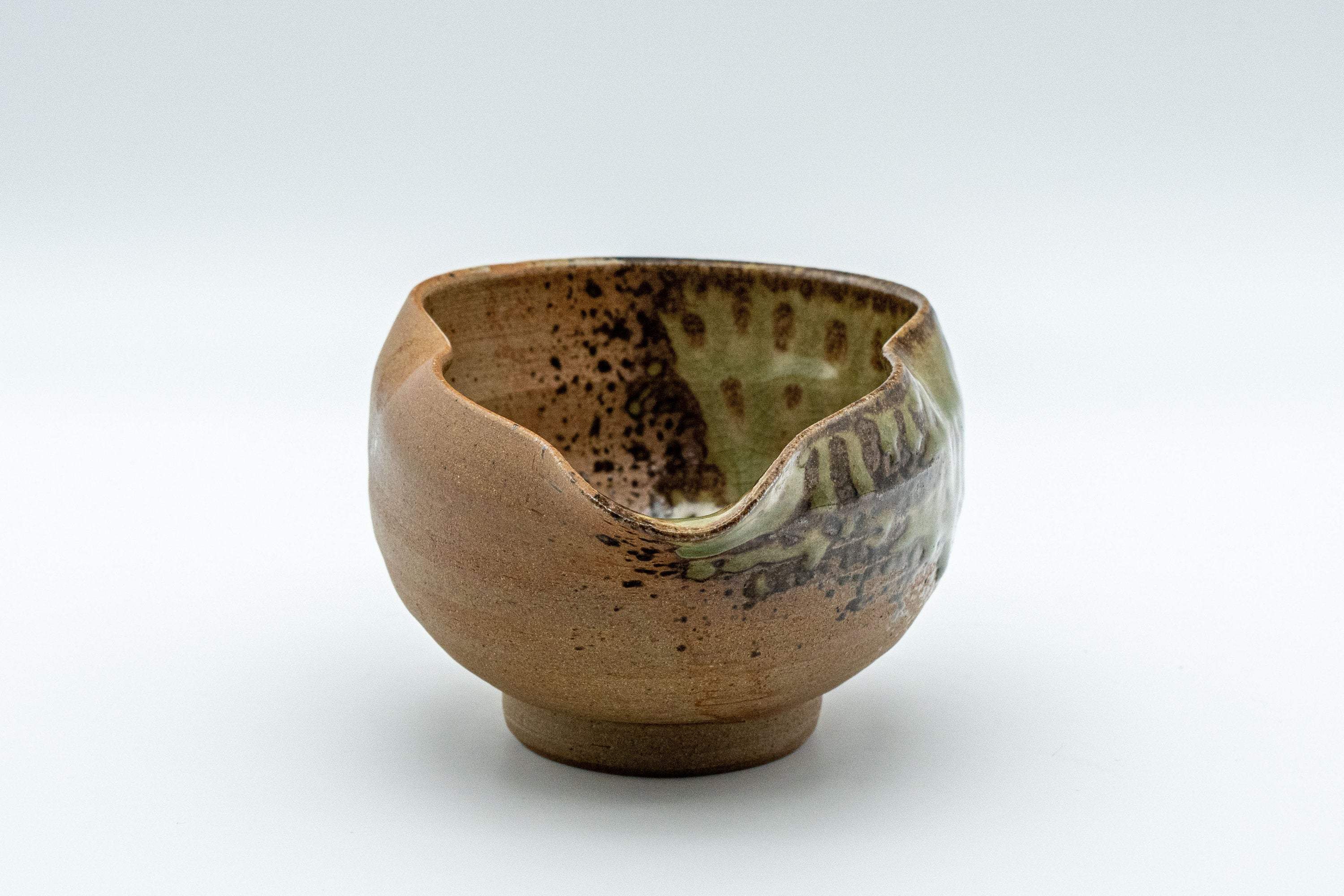 Japanese Yuzamashi - 三滝窯 Half-glazed Katakuchi - 160ml - Tezumi