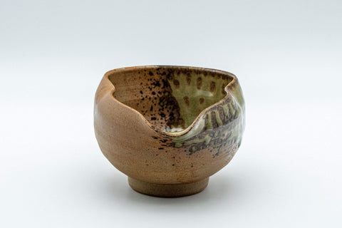 Tezumi — Japanese Yuzamashi - 三滝窯 Half-glazed Katakuchi - 160ml — front view from another angle