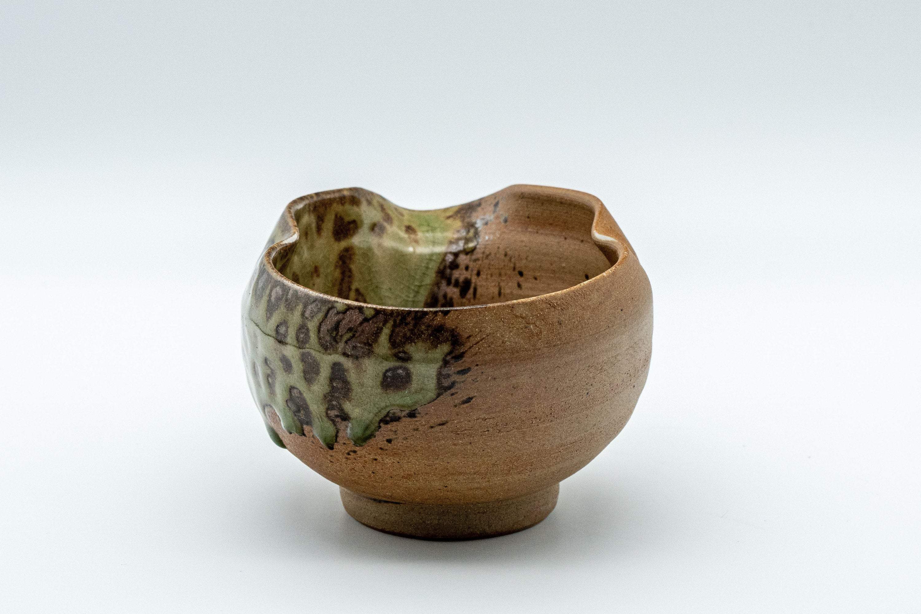 Japanese Yuzamashi - 三滝窯 Half-glazed Katakuchi - 160ml - Tezumi