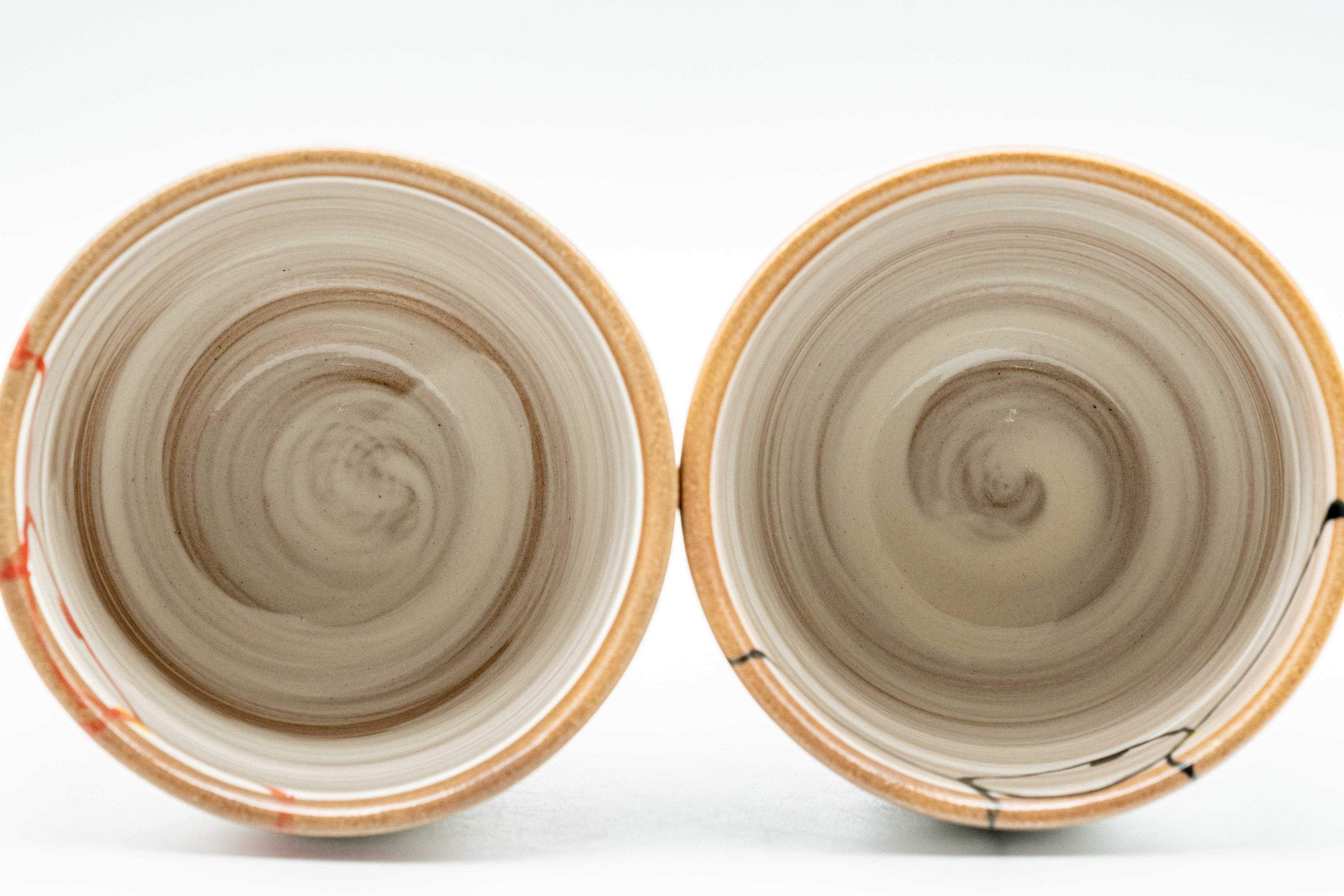 Japanese Teacups - Pair of Brush Glazed Hasami-yaki Yunomi - 170ml - Thumbnail 5