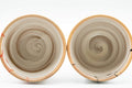 Japanese Teacups - Pair of Brush Glazed Hasami-yaki Yunomi - 170ml - overhead view into the two cups showing the glazed interiors