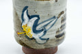 Japanese Teacups - Pair of Floral Tsutsu-gata Yunomi - 200ml - closeup of the cup painted with the white trumpet lily