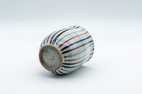Japanese Teacup - Striped Tall Curvy Yunomi - 190ml