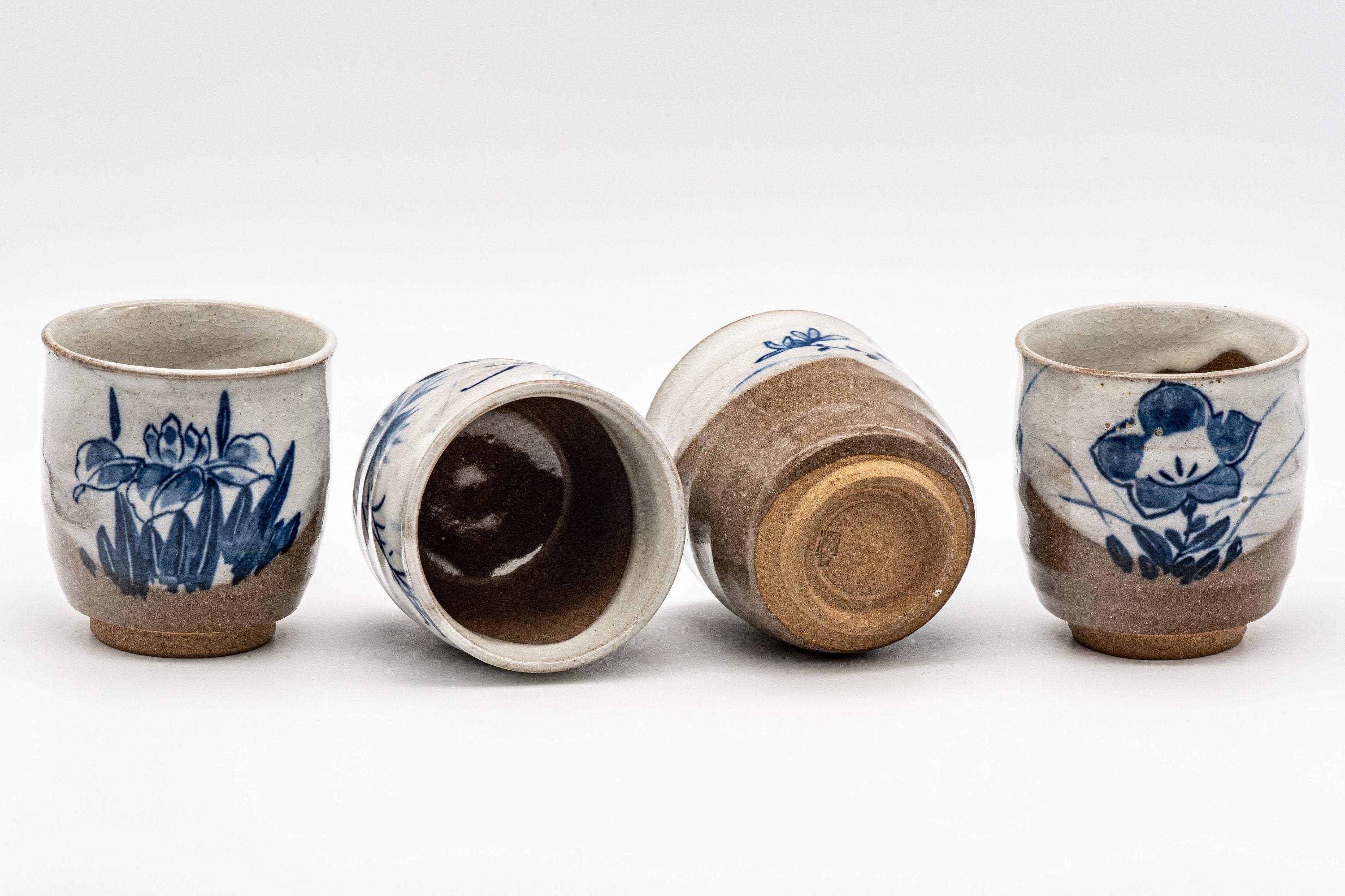 Japanese Tea Set - Nasu-gata Debeso Kyusu with 4 Tsutsu-gata Yunomi - 375ml - Tezumi