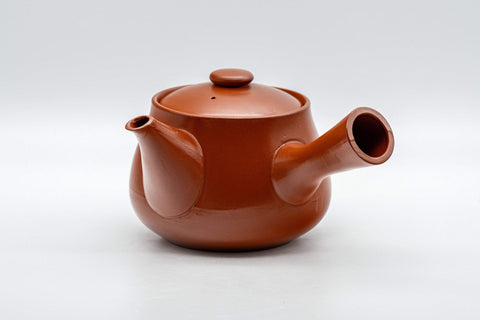 Tezumi — Japanese Tea Set - Tokoname-yaki Nasu-gata Debeso Kyusu with 5 Yunomi - 300ml — interior of the teapot showing the filter
