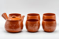 Tezumi — Japanese Tea Set - Tokoname-yaki Nasu-gata Debeso Kyusu with 5 Yunomi - 300ml — the teapot in three-quarter view