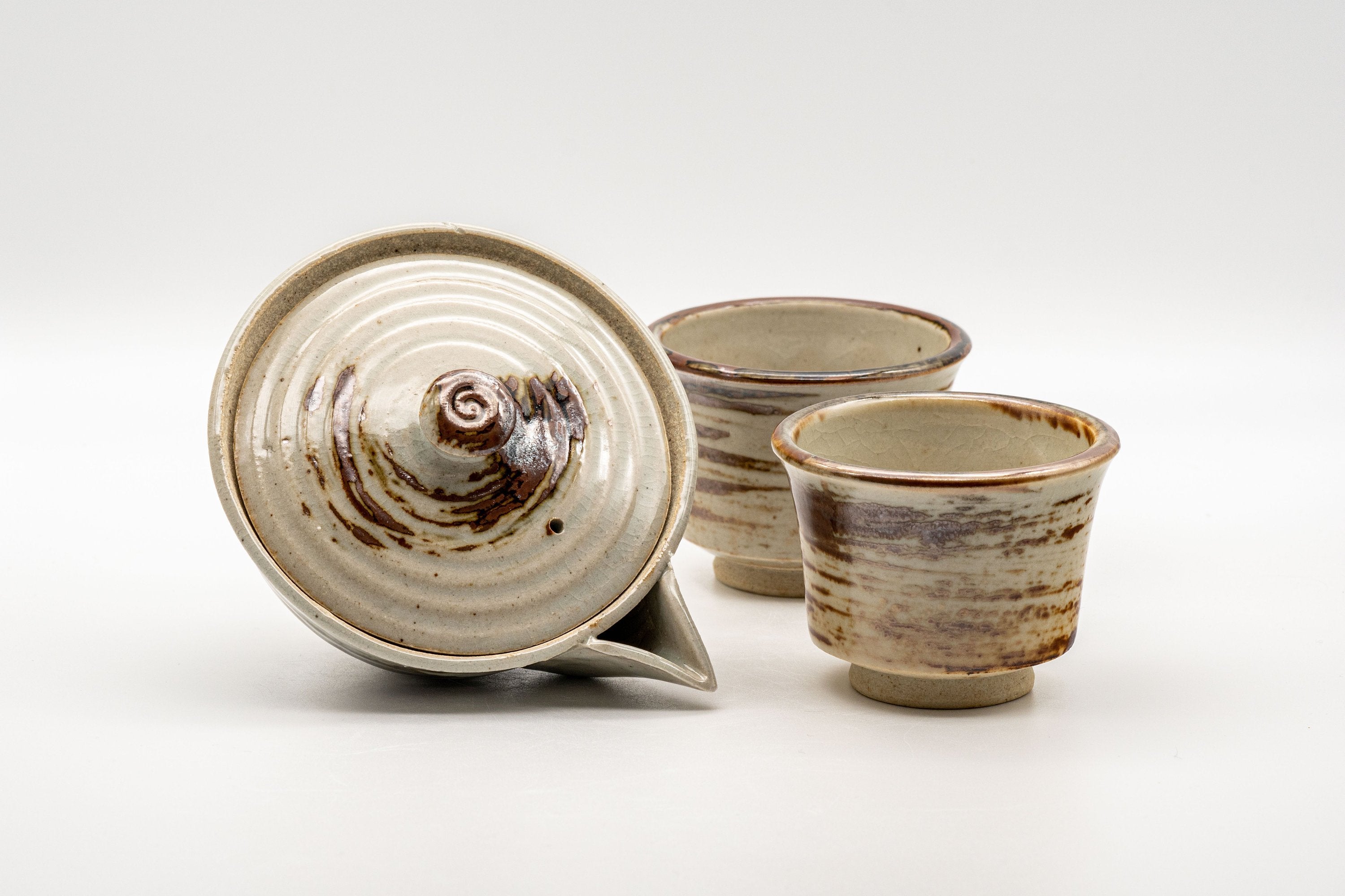 Japanese Tea Set - Hakeme Do-ake Houhin with 2 Senchawan - 130ml - Tezumi
