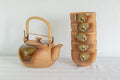Japanese Tea Set - Porcelain Debeso Dobin Teapot with 5 Yunomi - 600ml - Tezumi