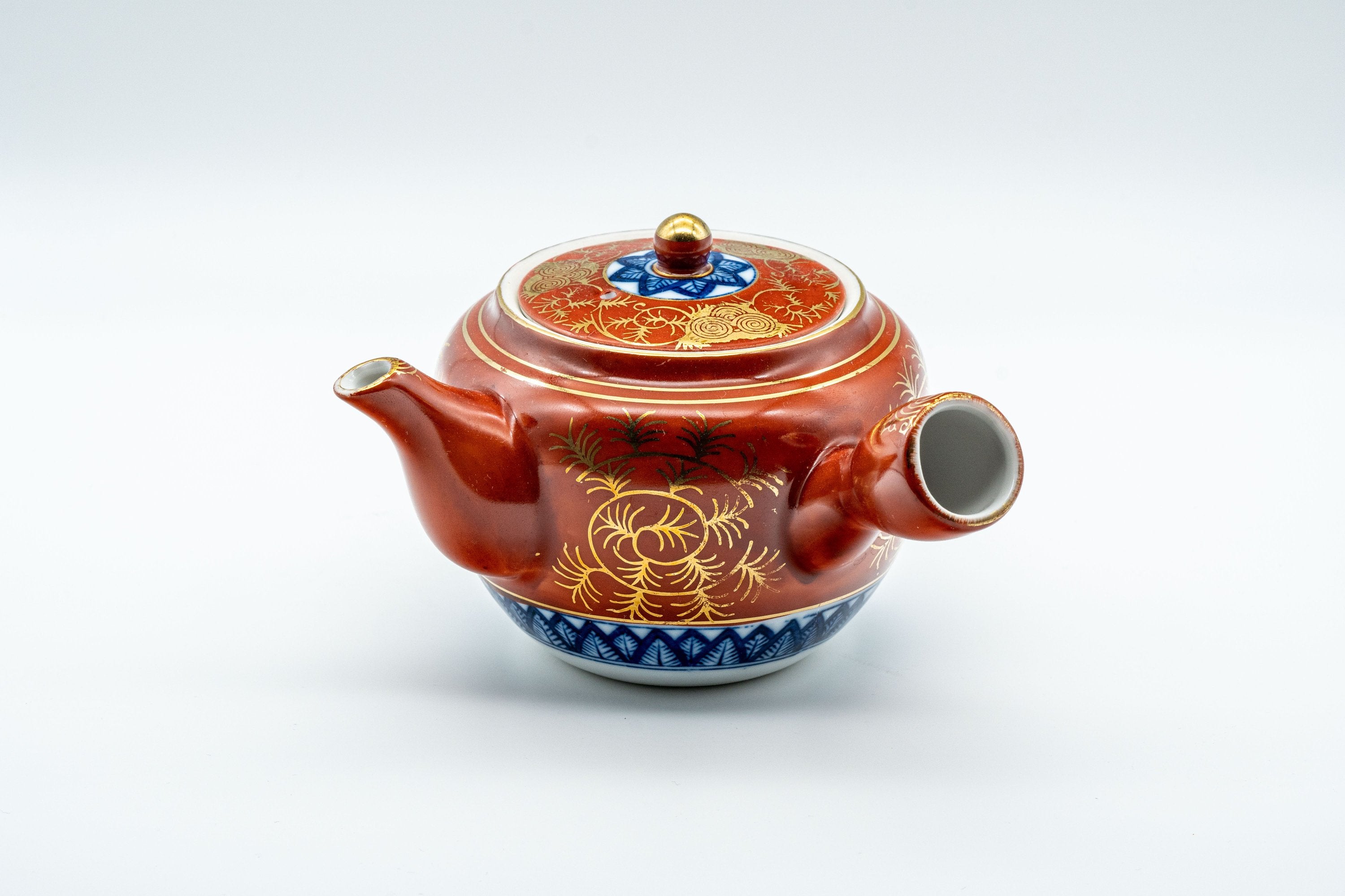 Japanese Tea Set - 九谷永楽 Kutani-yaki Porcelain Debeso Kyusu with 2 Senchawan - 250ml - Tezumi