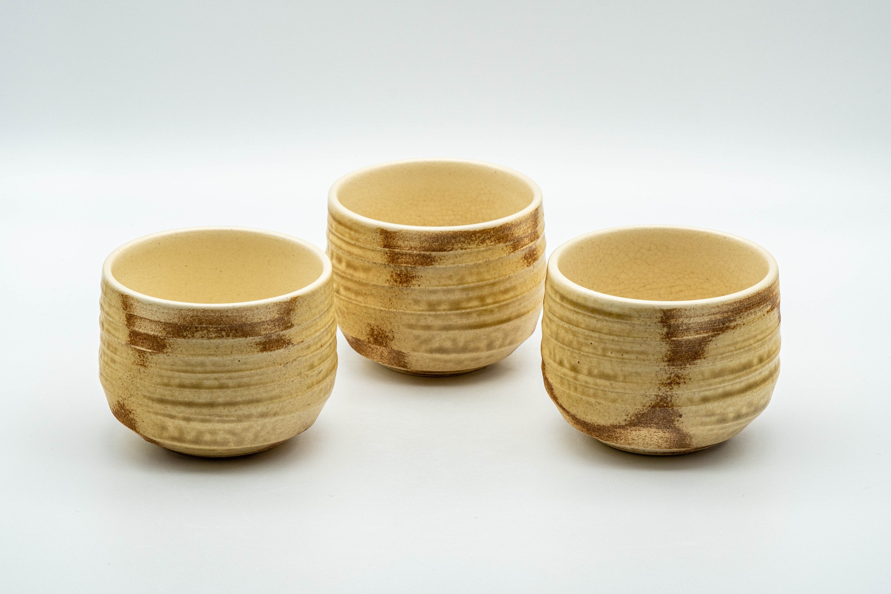 Japanese Tea Set - 夙山 Nasu-gata Do-ake Kyusu with 3 Yunomi - 575ml - Tezumi