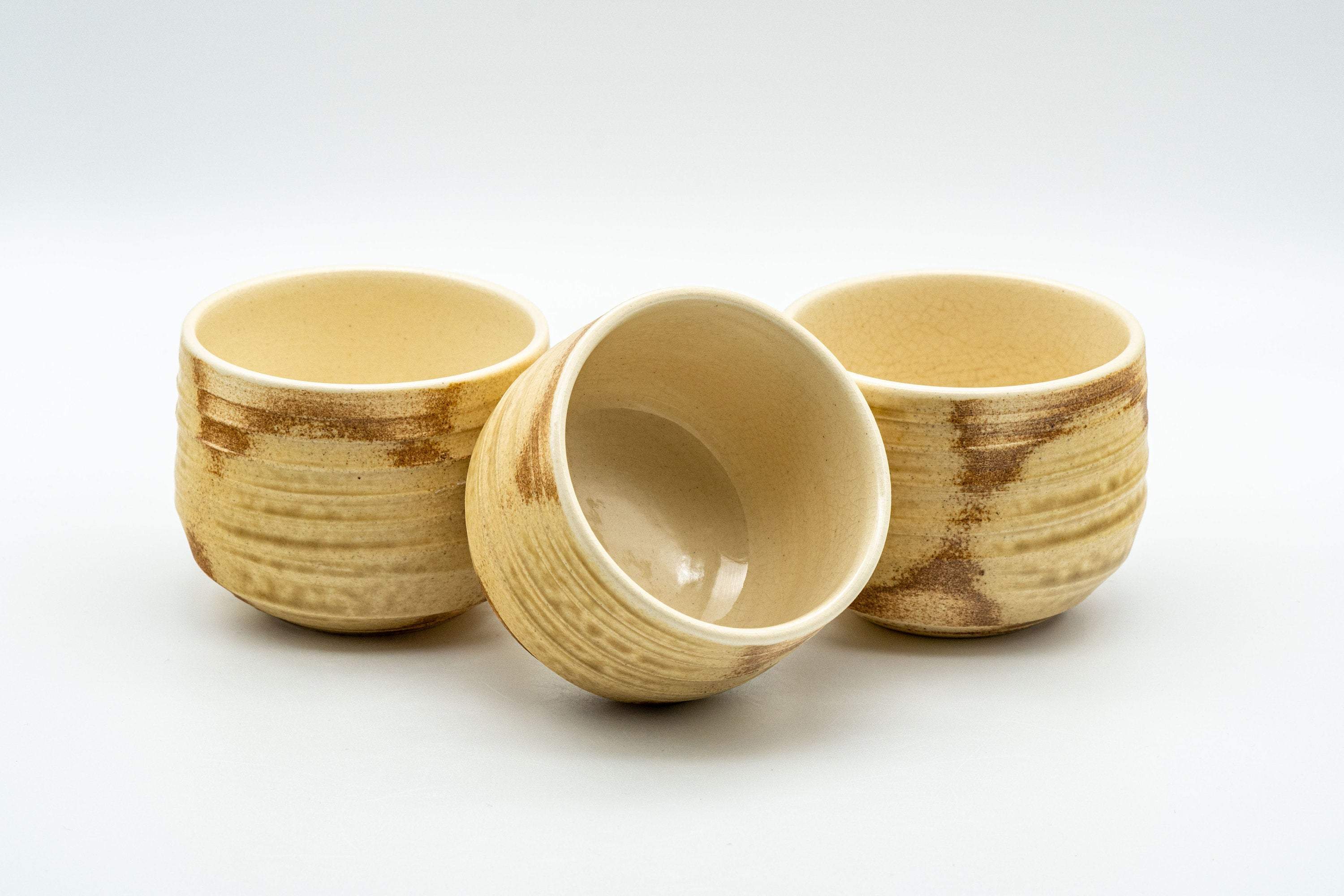 Japanese Tea Set - 夙山 Nasu-gata Do-ake Kyusu with 3 Yunomi - 575ml - Tezumi