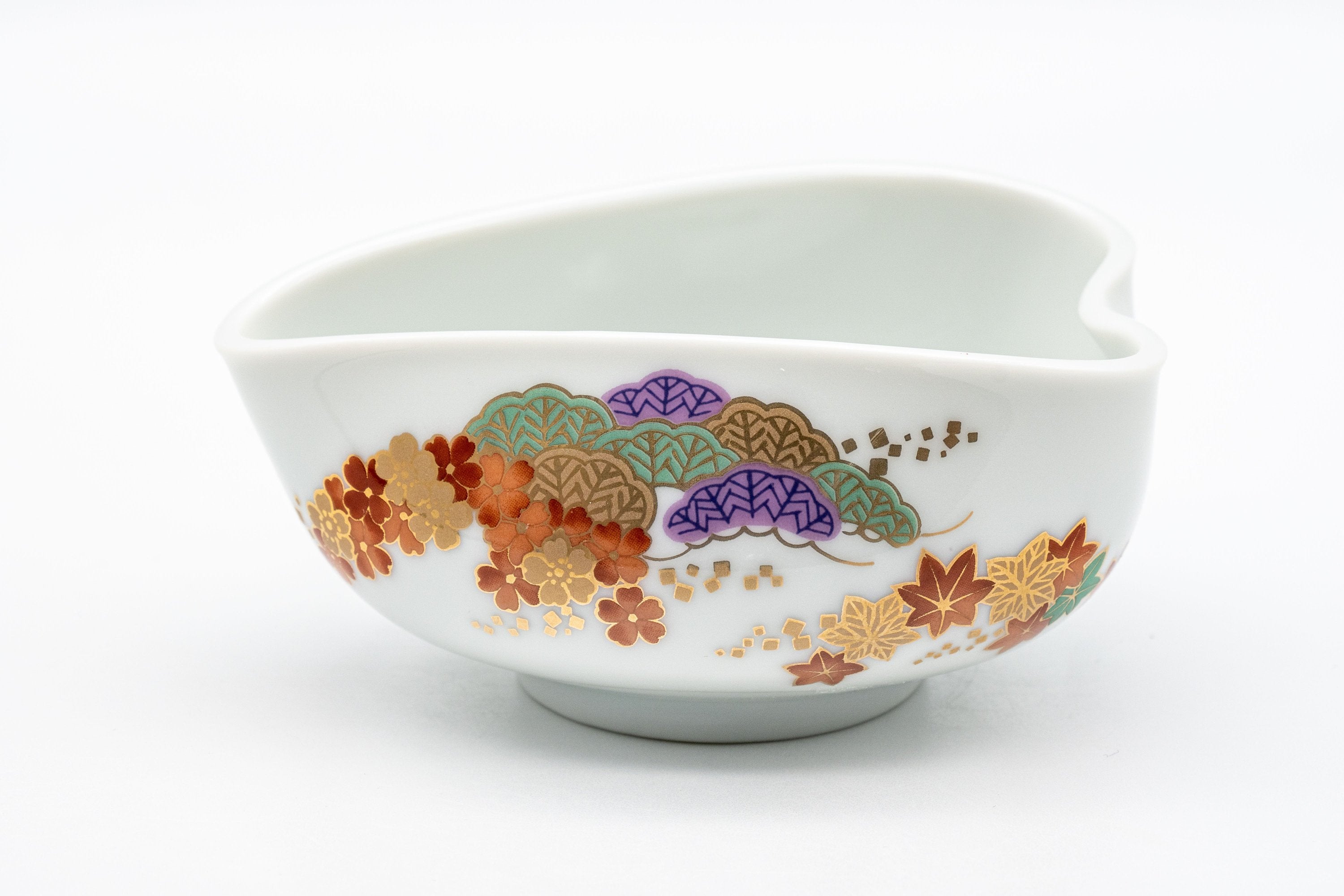 Japanese Senchado Tea Set - Porcelain Houhin, Katakuchi, and 4 Gyokurowan - 125ml - Tezumi