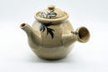 Tezumi — Japanese Kyusu - Large Floral Nasu-gata Do-ake Teapot - 900ml — side view with the lid and side handle