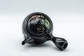 Japanese Kyusu - 盛山窯 Year of the Rat, Black Kurodei Tokoname-yaki Teapot - 370ml - rear view with the side handle pointing toward the camera